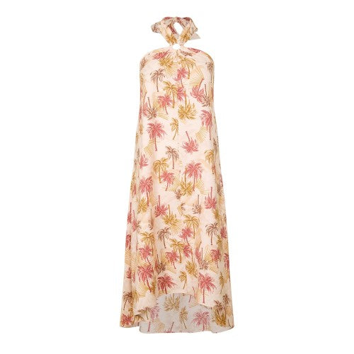 Front - Biba Womens/Ladies Palm Print Halter Neck Maxi Dress