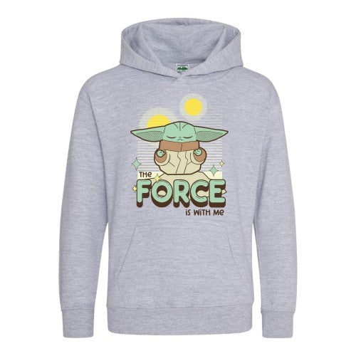 Front - Star Wars Childrens/Kids The Force Is With Me Grogu Hoodie