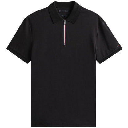 Front - Tommy Hilfiger Mens Quarter Zip Polo Shirt