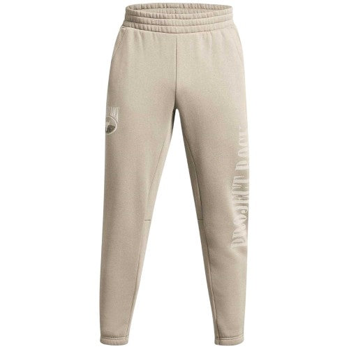 Front - Under Armour Mens Project Rock Fleece Icon Tapered Athletic Joggers