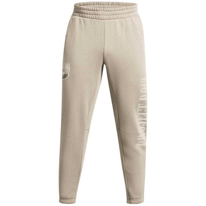 Front - Under Armour Mens Project Rock Fleece Icon Tapered Athletic Joggers