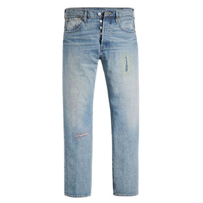 Front - Levis Mens Distressed Mid Rise Straight Leg Jeans
