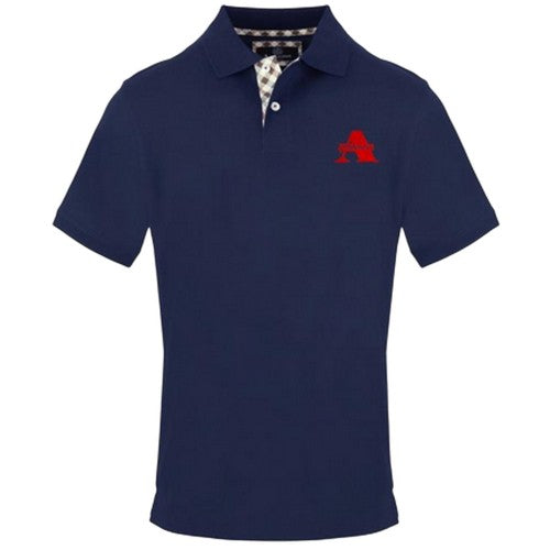 Front - Aquascutum Mens Woven Embroidered Polo Shirt