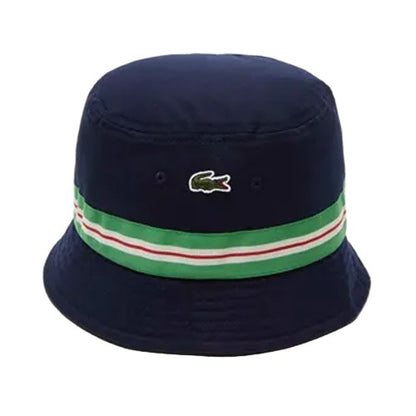 Front - Lacoste Unisex Adult Stripe Logo Bucket Hat