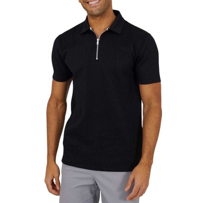 Front - Brave Soul Mens Textured Short-Sleeved Polo Shirt