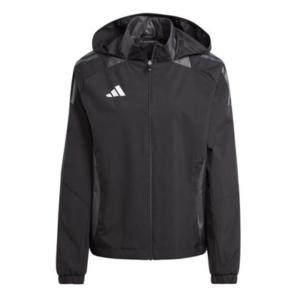 Front - Adidas Womens/Ladies Tiro 24 3 Stripes Hooded Raglan Anorak