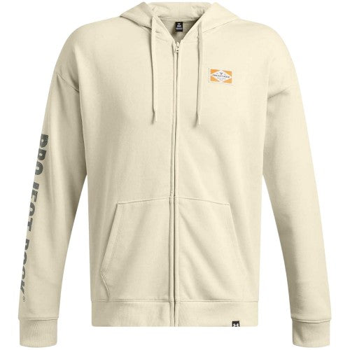 Front - Under Armour Mens Project Rock Graphic Print Relaxed Fit Full Zip Hoodie