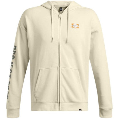 Front - Under Armour Mens Project Rock Graphic Print Relaxed Fit Full Zip Hoodie
