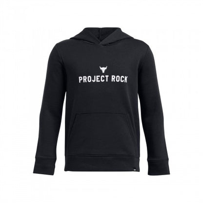 Front - Under Armour Childrens/Kids Project Rock Rival Cotton Blend Pullover Hoodie