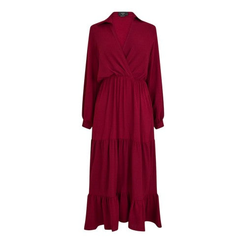 Front - AX Paris Womens/Ladies Tiered Long-Sleeved Wrap Dress