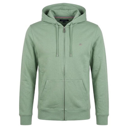 Front - Gant Mens Cotton Full Zip Hoodie