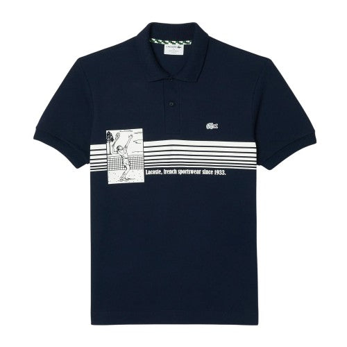 Front - Lacoste Mens French Made Organic Cotton Classic Polo Shirt