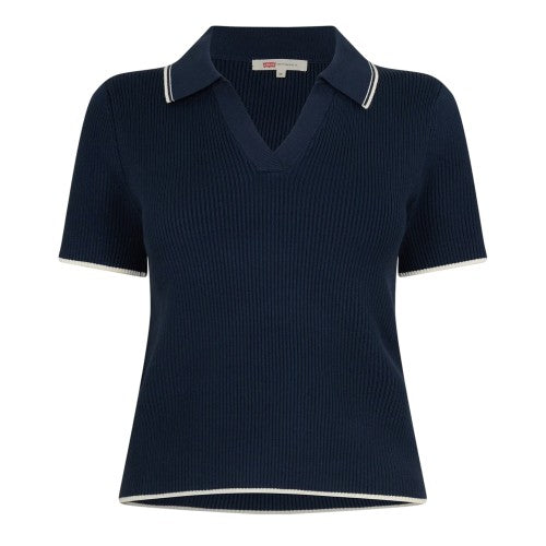 Front - Levis Womens/Ladies Faith Ribbed Short-Sleeved Polo Shirt