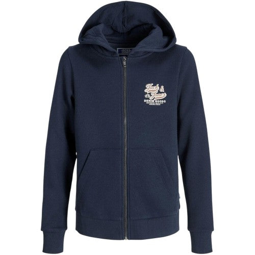 Front - Jack And Jones Boys Logo Regular Long-Sleeved Hoodie