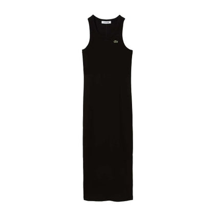 Front - Lacoste Womens/Ladies Organic Cotton Sleeveless Midi Dress