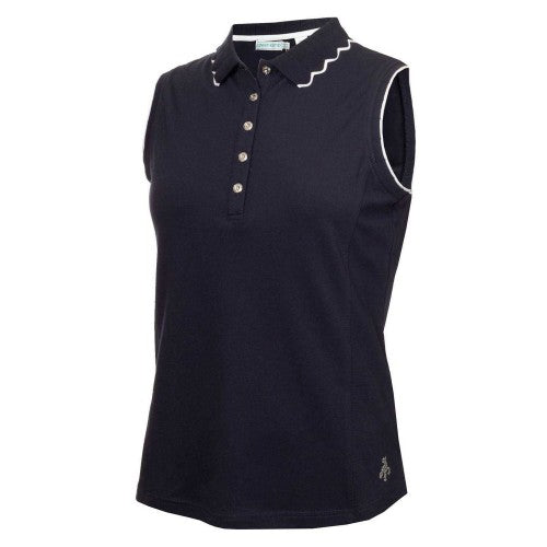 Front - Calvin Klein Womens/Ladies Green Lamb Nadia Sleeveless Polo Shirt