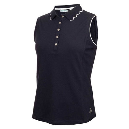 Front - Calvin Klein Womens/Ladies Green Lamb Nadia Sleeveless Polo Shirt