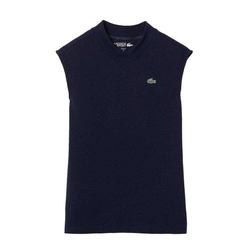 Front - Lacoste Womens/Ladies Organic Cotton Sleeveless Polo Shirt