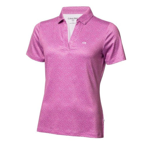 Front - Calvin Klein Womens/Ladies Cracked Effect Golf Polo Shirt