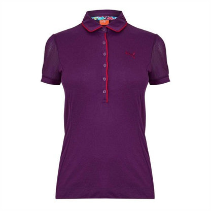 Front - Puma Womens/Ladies Novelty Mesh Sleeve Golf Polo Shirt