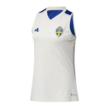 Front - Adidas Womens/Ladies Sweden FA Sleeveless Football Jersey