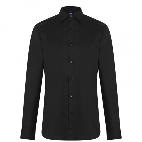 Front - Haines and Bonner Mens Sateen Slim Shirt