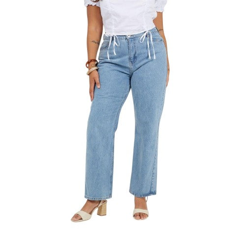 Front - Brave Soul Womens/Ladies Denim Mid Rise Straight Leg Jeans