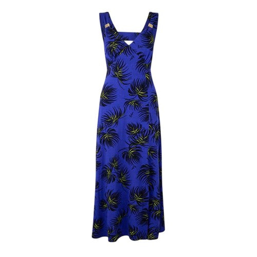 Front - Biba Womens/Ladies Leaf Print V Neck Slim Slip Dress