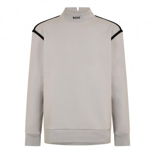 Front - Boss Mens Silas Mock Neck Long-Sleeved Sweatshirt
