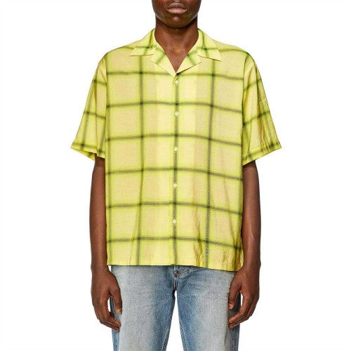 Front - Diesel Mens S-Nabil Check Plaid Shirt