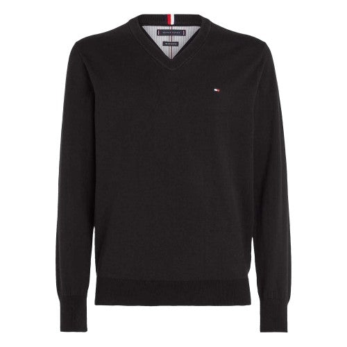 Front - Tommy Hilfiger Mens 1985 Organic Cotton V Neck Jumper