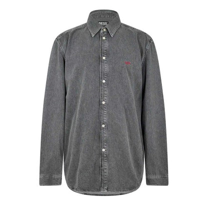 Front - Diesel Mens D-Simply Denim Long-Sleeved Shirt