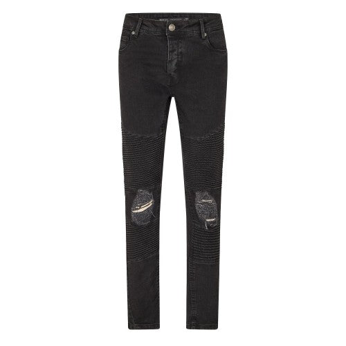 Front - Brave Soul Mens Washed Ripped Skinny Jeans