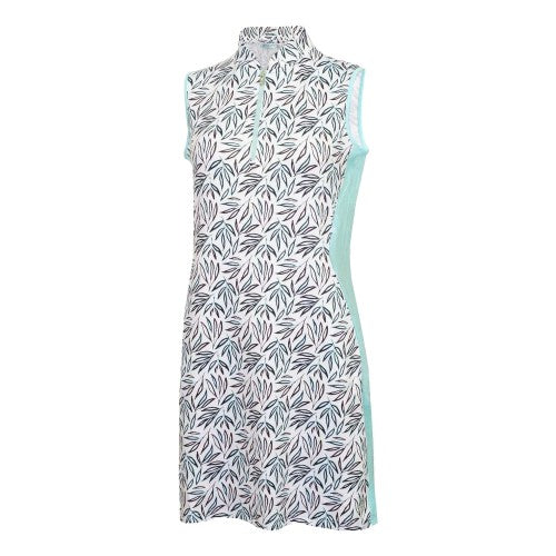 Front - Calvin Klein Womens/Ladies Leaf Print Zip Neck Shift Dress