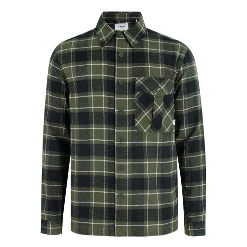 Front - Firetrap Mens Anthm Plaid Pocket Long-Sleeved Shirt