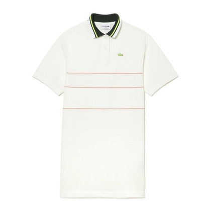 Front - Lacoste Womens/Ladies Stripe Relaxed Fit Polo Shirt Dress