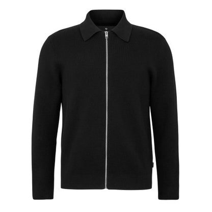 Front - Jack And Jones Mens Knitted Collared Long-Sleeved Jacket