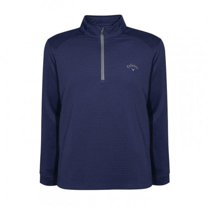 Front - Callaway Mens Herringbone Quarter Zip Golf Top