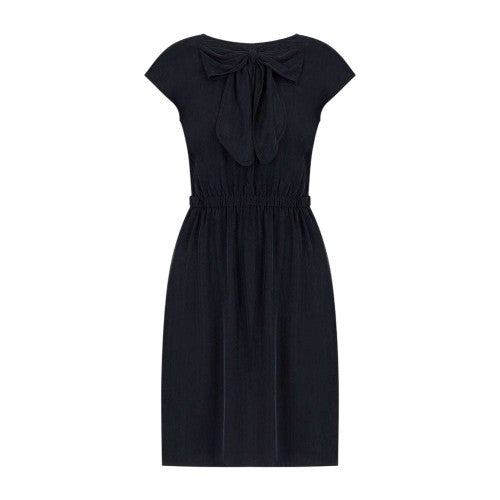 Front - Emporio Armani EA7 Womens/Ladies Bow Capped Sleeved Midi Dress