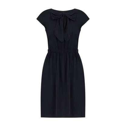 Front - Emporio Armani EA7 Womens/Ladies Bow Capped Sleeved Midi Dress