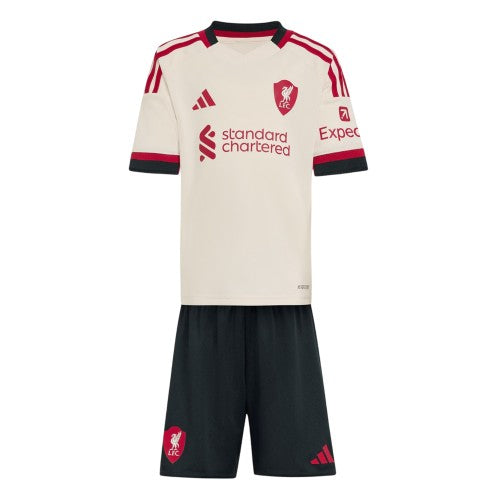 Front - Adidas Childrens/Kids 25/26 Liverpool FC Away Kit Set