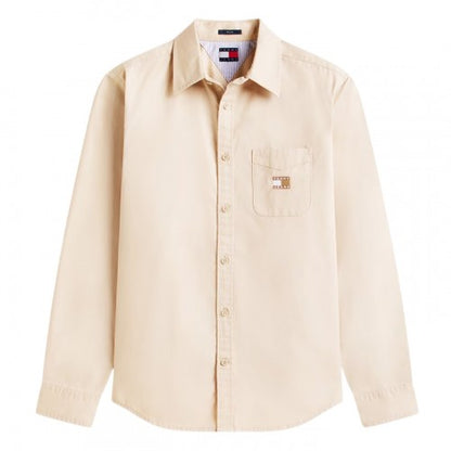 Front - Tommy Jeans Mens Washed Twill Long-Sleeved Shirt Jacket