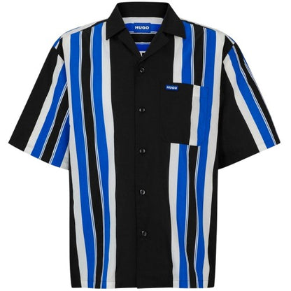 Front - Hugo Mens Eligino Contrast Striped Shirt