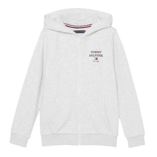 Front - Tommy Hilfiger Boys Logo Full Zip Hoodie