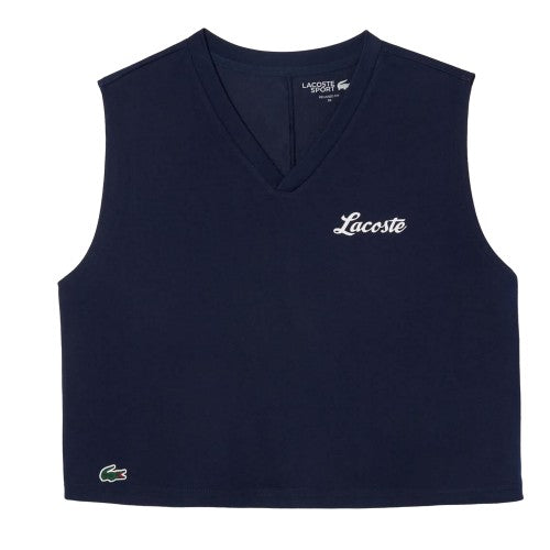 Front - Lacoste Womens/Ladies Printed Ultra Dry Sport Crop Top