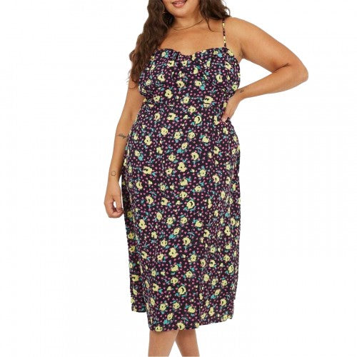 Front - Brave Soul Womens/Ladies Floral Curved Spaghetti Strap Midi Dress