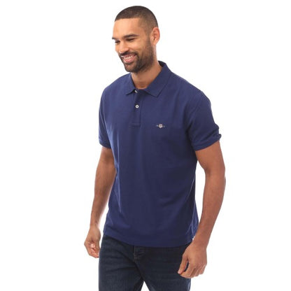 Front - Gant Mens Shield Logo Pique Polo Shirt