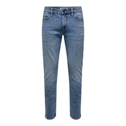 Front - Only and Sons Mens Light Wash Slim Jeans