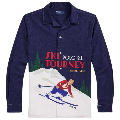 Front - Ralph Lauren Mens Skiing Regular Long-Sleeved Shirt