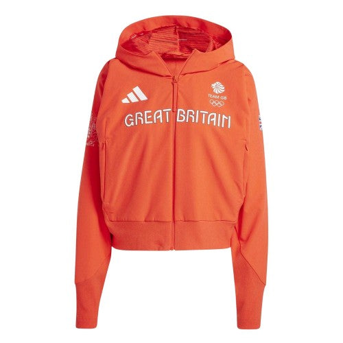 Front - Adidas Womens/Ladies Z.N.E. Team GB Full Zip Hoodie